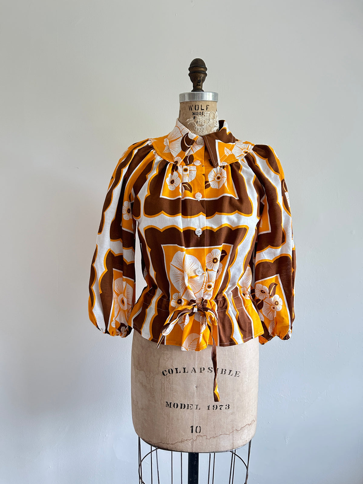 Jorgen Blouse - One of a Kind Upcycled Linen Cotton Buttondown Size XS/S #JORXXS3