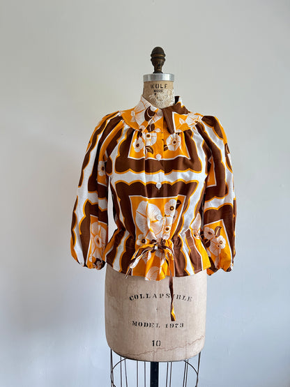 Jorgen Blouse - One of a Kind Upcycled Linen Cotton Buttondown Size XS/S #JORXXS3
