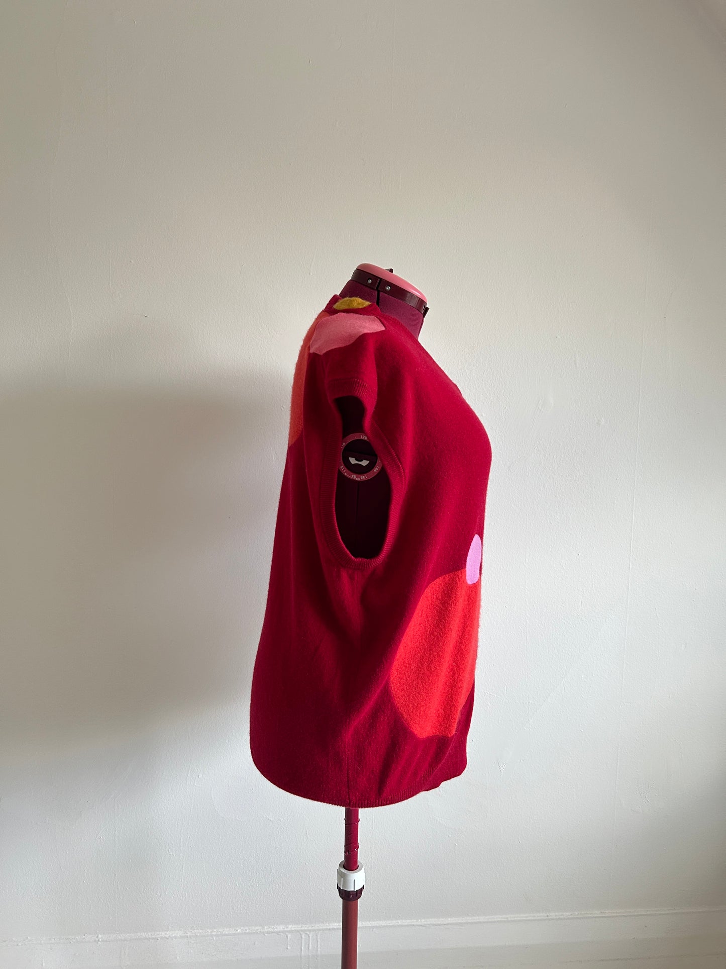 Abstract Art Patched Upcycled Cashmere Vest Size 3X/4X #CAV34X31