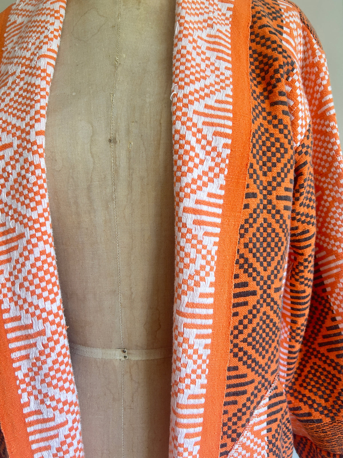 Vivianne Jacket with Upcycled Vintage Cotton Lightweight Throw Size S/M #CVBTXSS3
