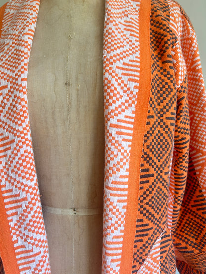 Vivianne Jacket with Upcycled Vintage Cotton Lightweight Throw Size S/M #CVBTXSS3
