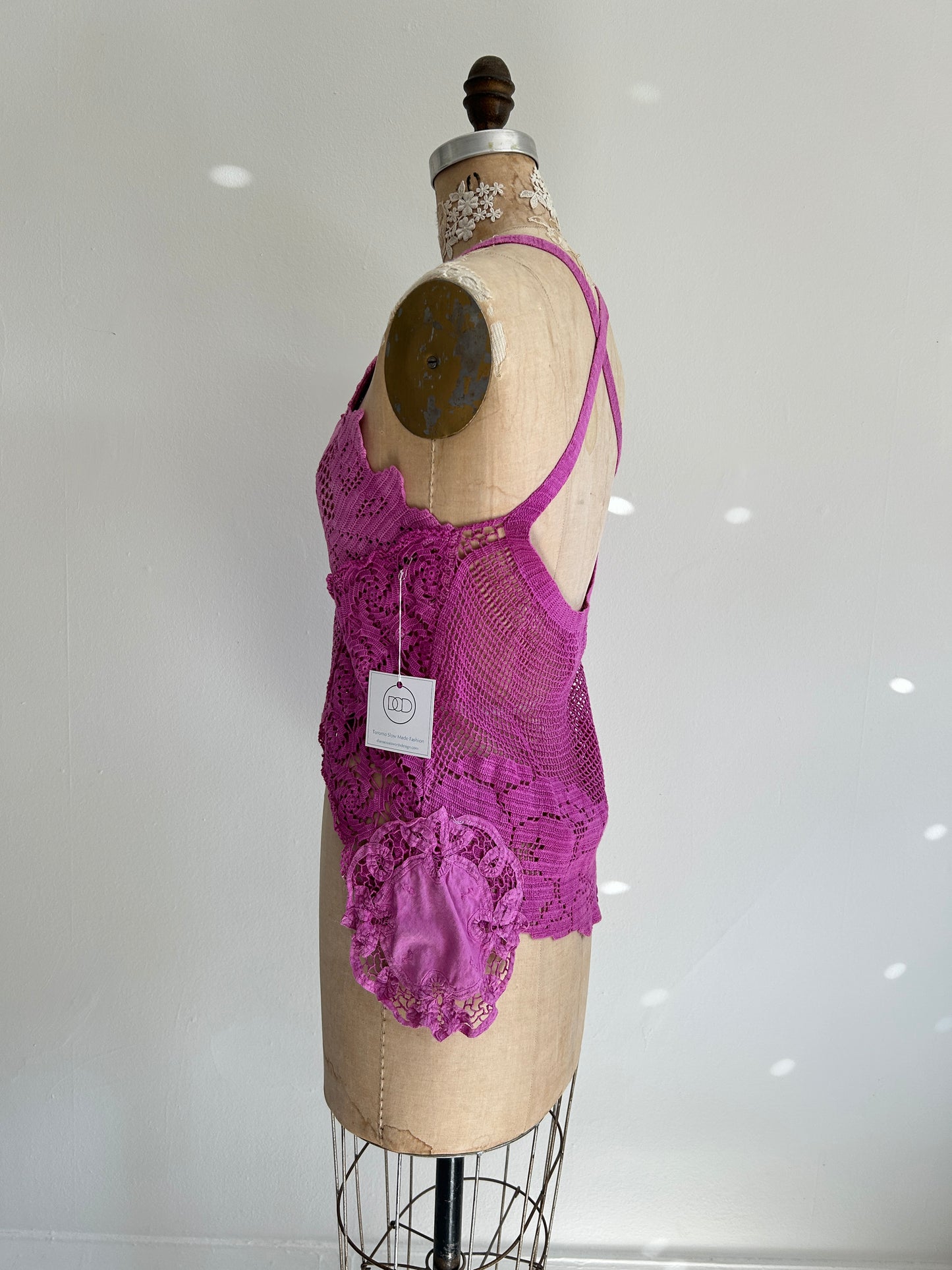Mia Vintage Cotton Lace Dyed Cami Size XS/S #MIA1