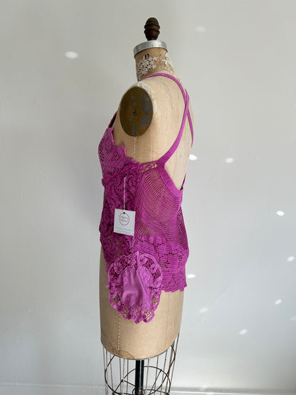 Mia Vintage Cotton Lace Dyed Cami Size XS/S #MIA1