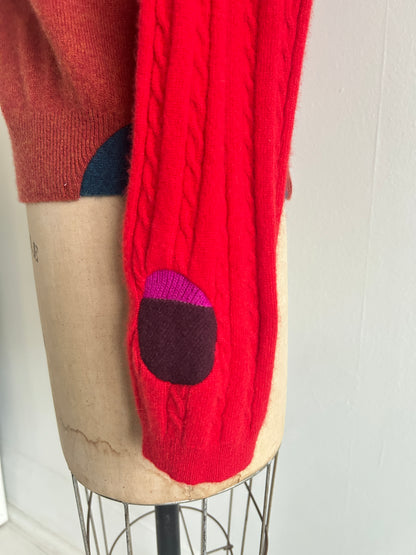 Abstract Art Patched Upcycled Cashmere Sweater XL/2X #CASX2X27