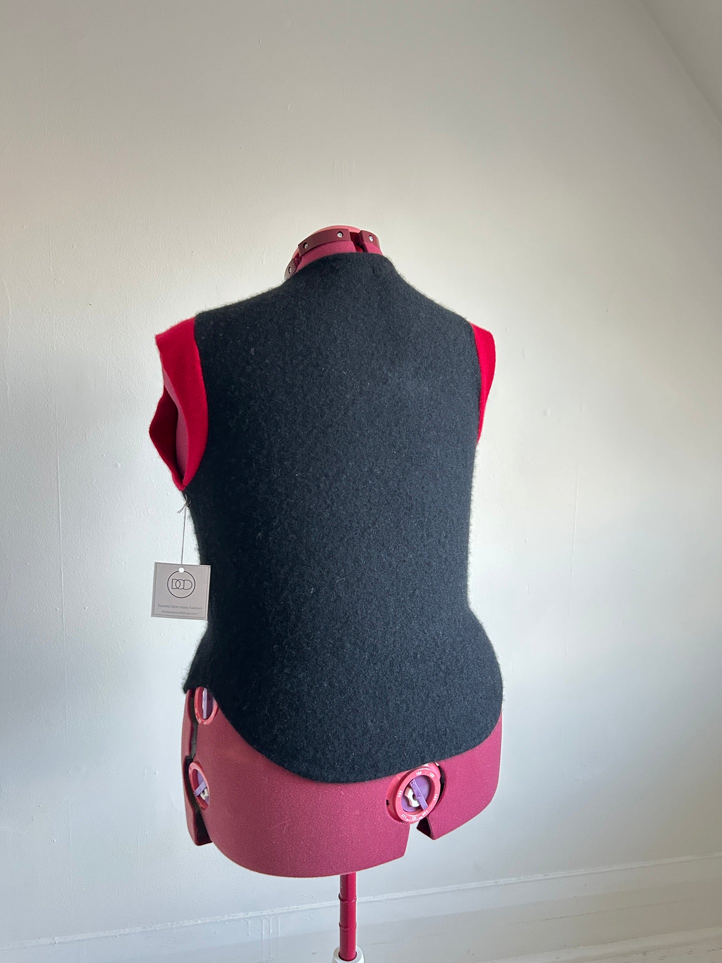 Abstract Art Patched Upcycled Cashmere Vest Size L/XL #CAVLXL24