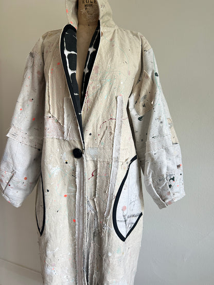 Trench with Upcycled Painters Drop Cloths Size XL/2X #TRENCHPX2X1