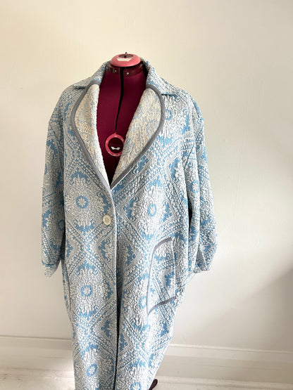 Trench with Vintage Brocade Coverlet Blankets Size 2X/3X #TRENCH1