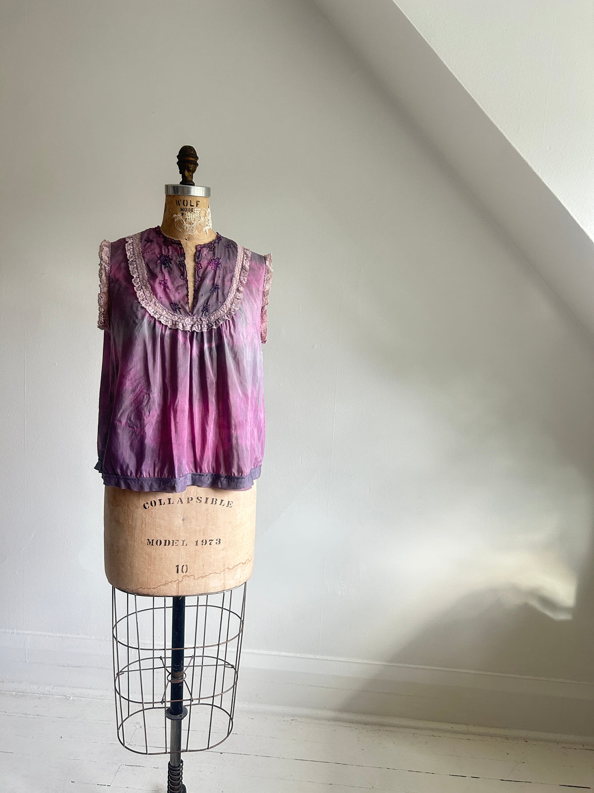 Hand Dyed Marbled Vintage Cropped Top Size L/XL #VIN5