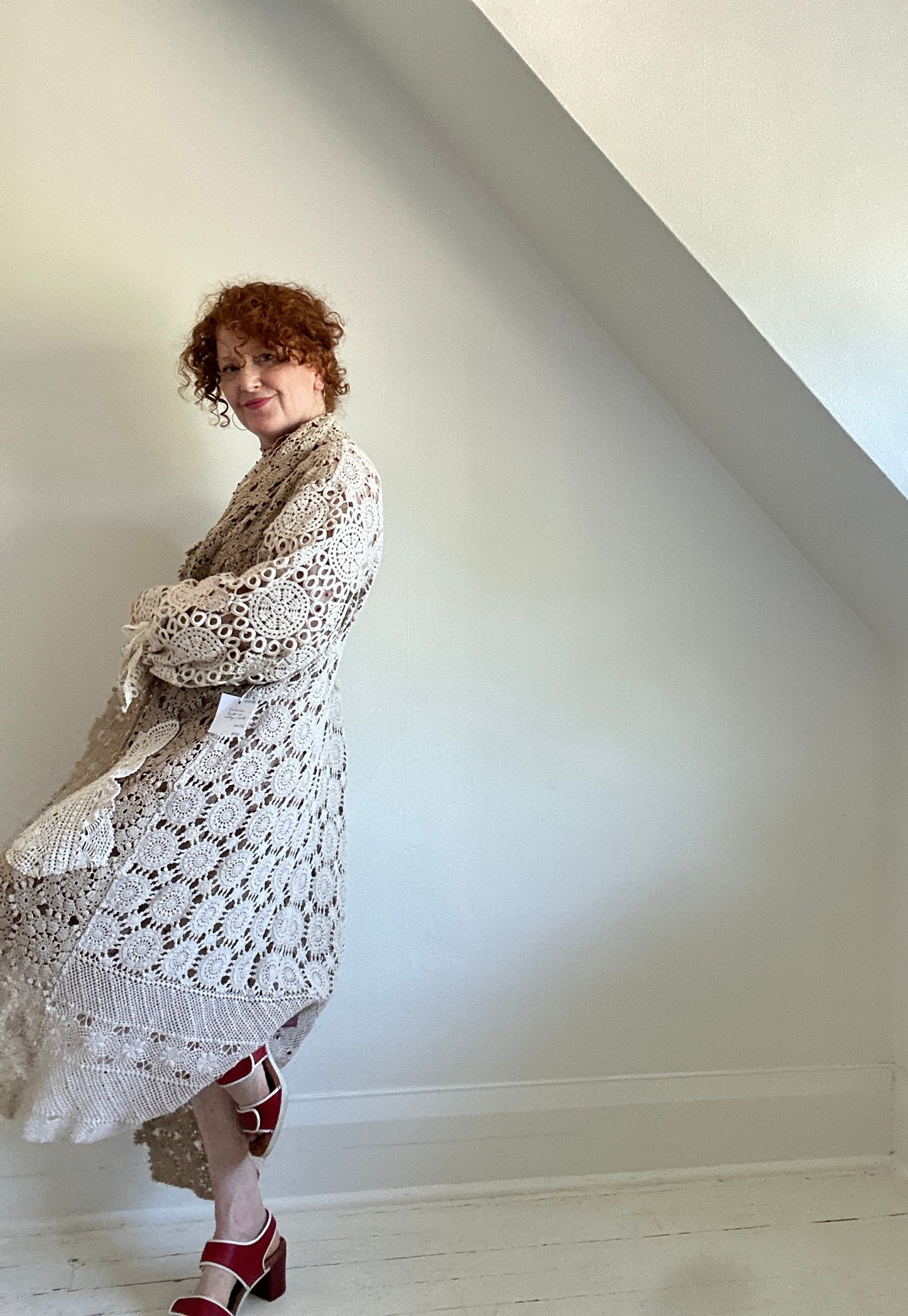 Vivianne Duster Vintage Crochet Size XL/2X #VIVCR5
