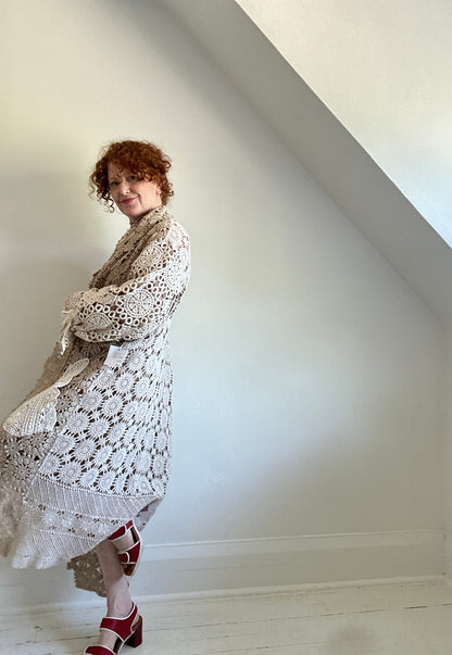 Vivianne Duster Vintage Crochet Size XL/2X #VIVCR5