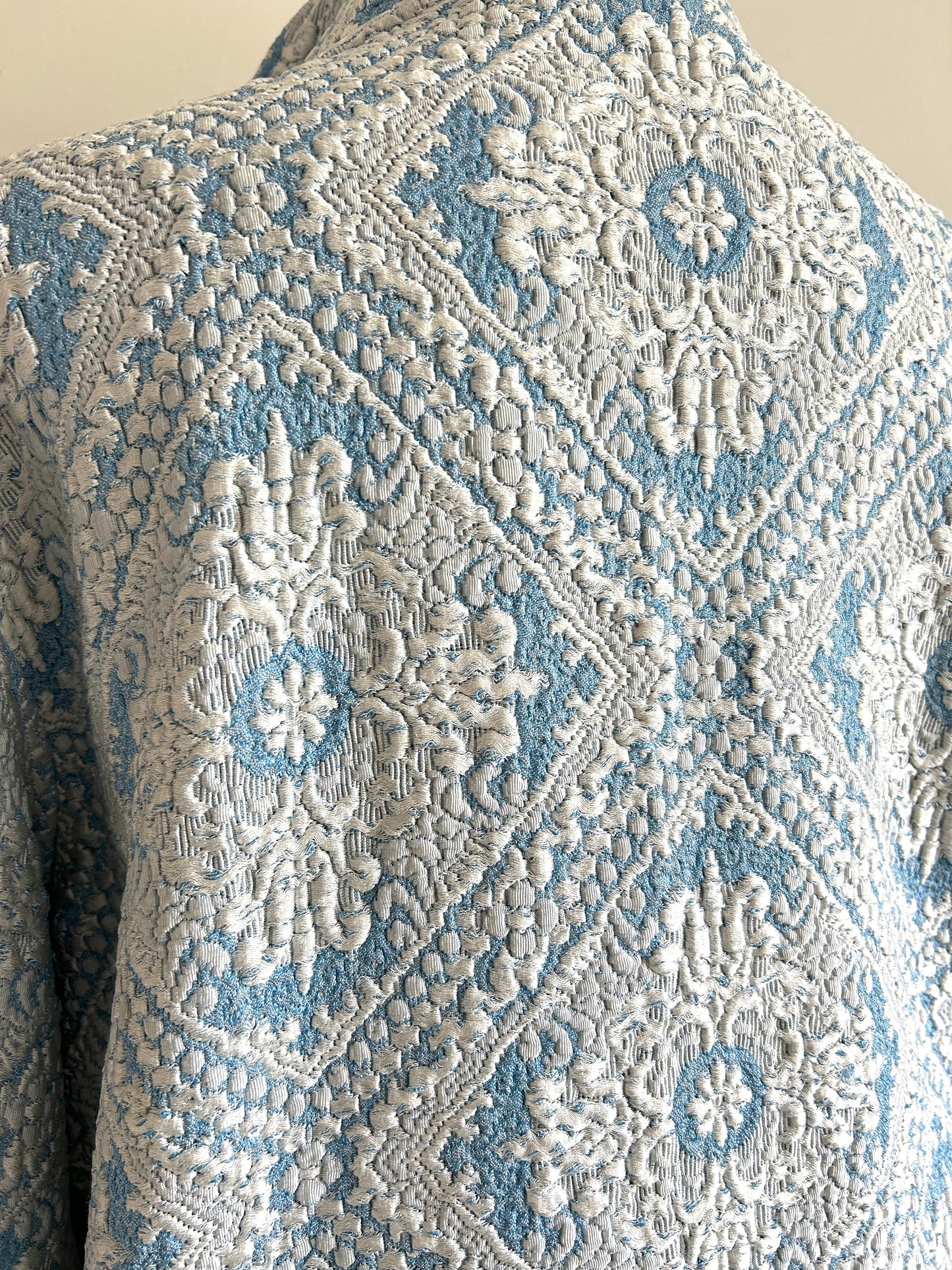 Trench with Vintage Brocade Coverlet Blankets Size 2X/3X #TRENCH1