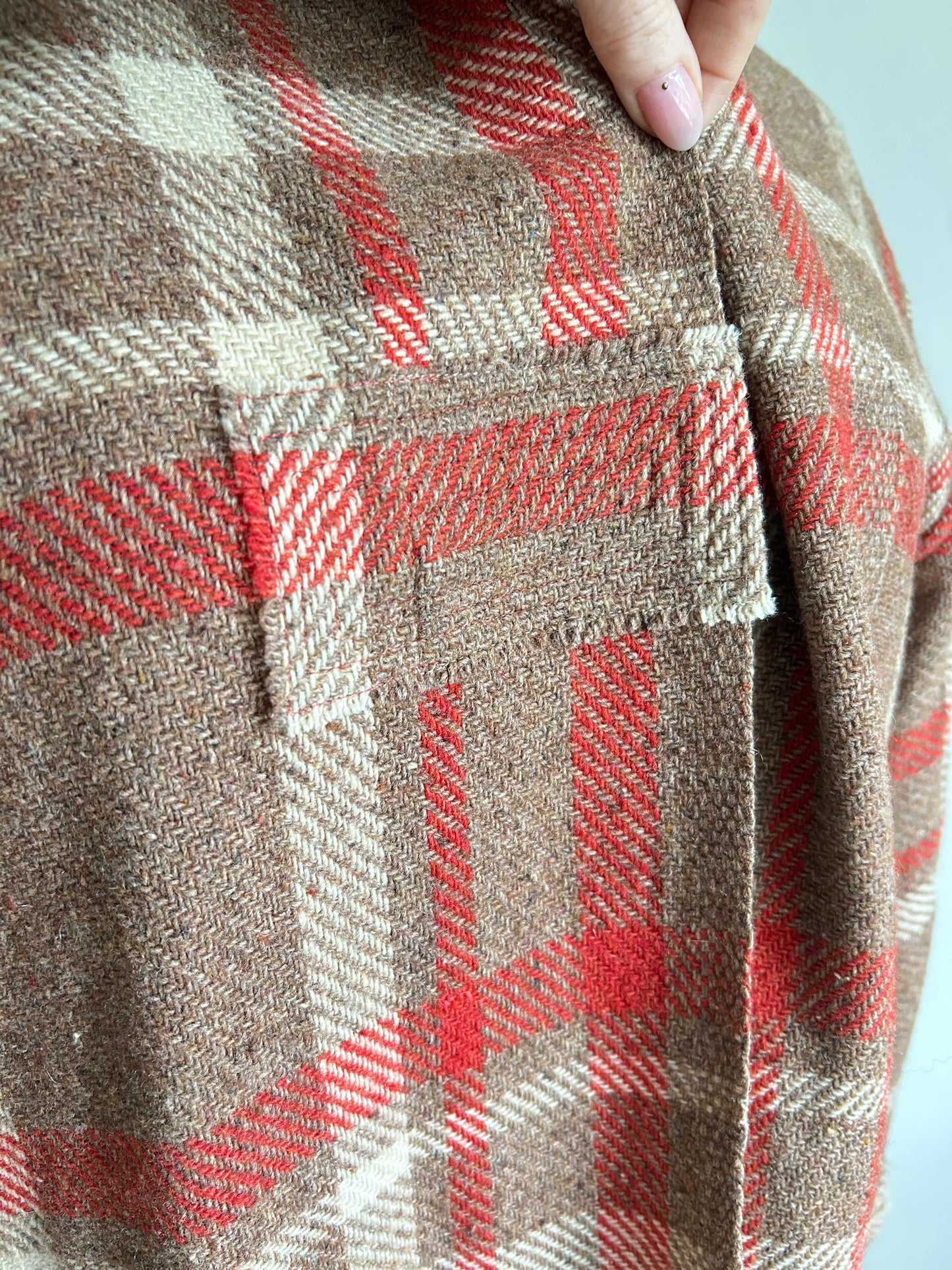 Vivianne Duster with Upcycled Vintage Wool Blanket Size 2X/3X #VIVW21
