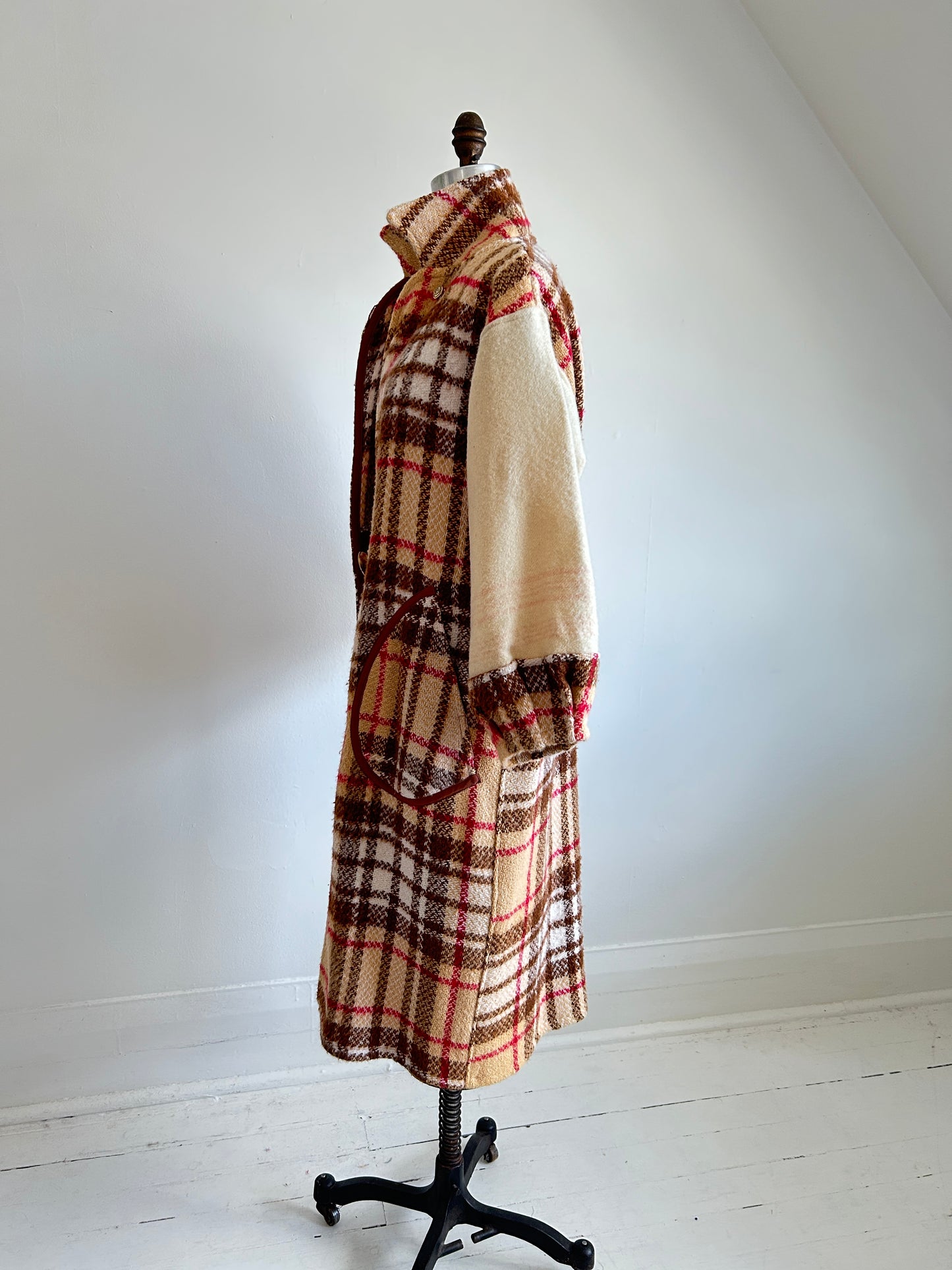 Trench with Vintage Wool Blankets Size XS/S #CTDWXSS3