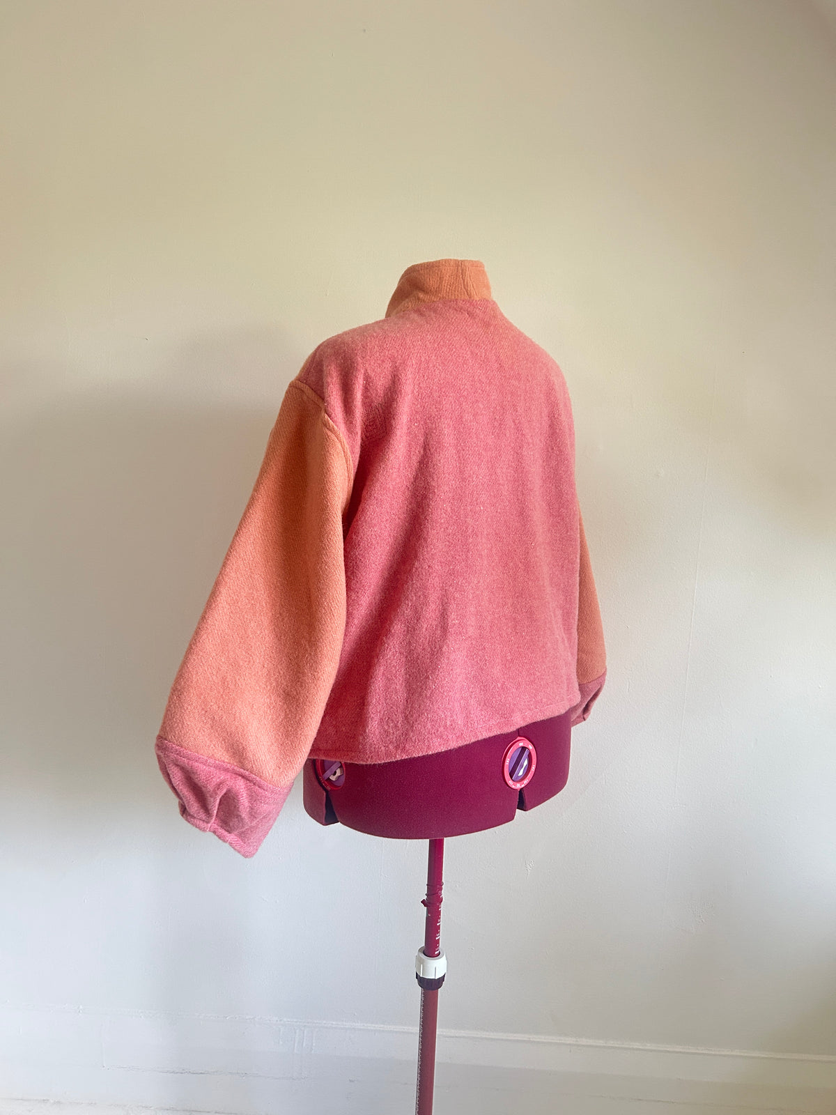 Vivianne Cropped Jacket with Upcycled Vintage Trapperpoint Wool Blanket Size 2X/3X #CVCW23X11