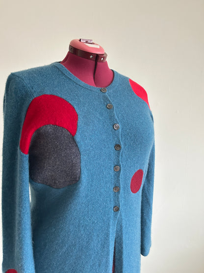Abstract Art Patched Upcycled Cashmere Sweater L/XL #CAS23X36