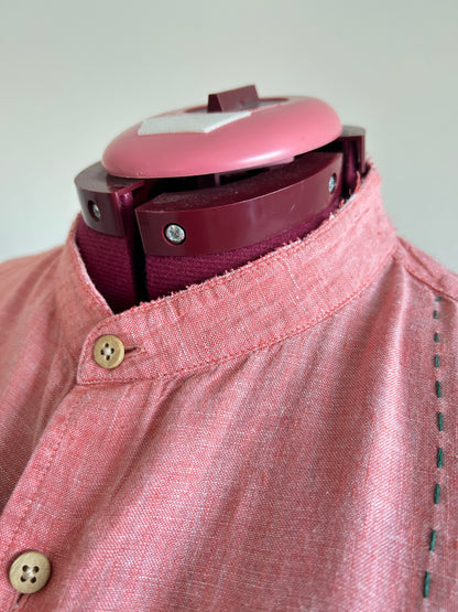 Reworked “Tuxedo Workwear” Buttondown Shirt with Handstitching XL/2X #TB23X10