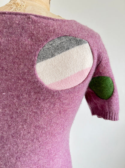 Abstract Art Patched Upcycled Cashmere Sweater XS/S #ART18