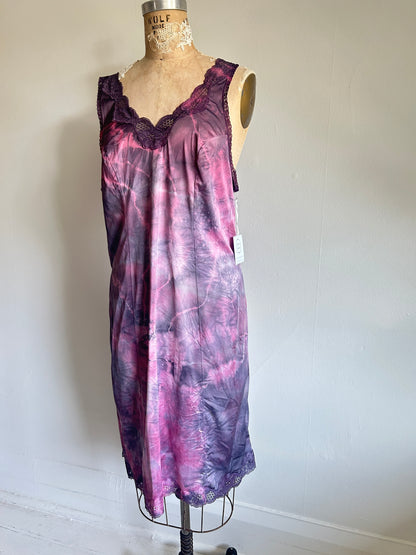 Hand Dyed Vintage Slip Dress Size L #VIN10