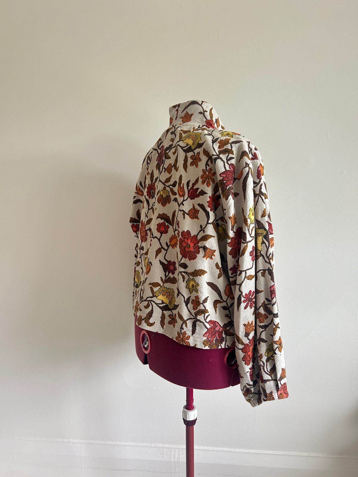 Billie Zip Up Jacket with Upcycled Vintage Draperies Size 2X/3X #BILL23XCR5