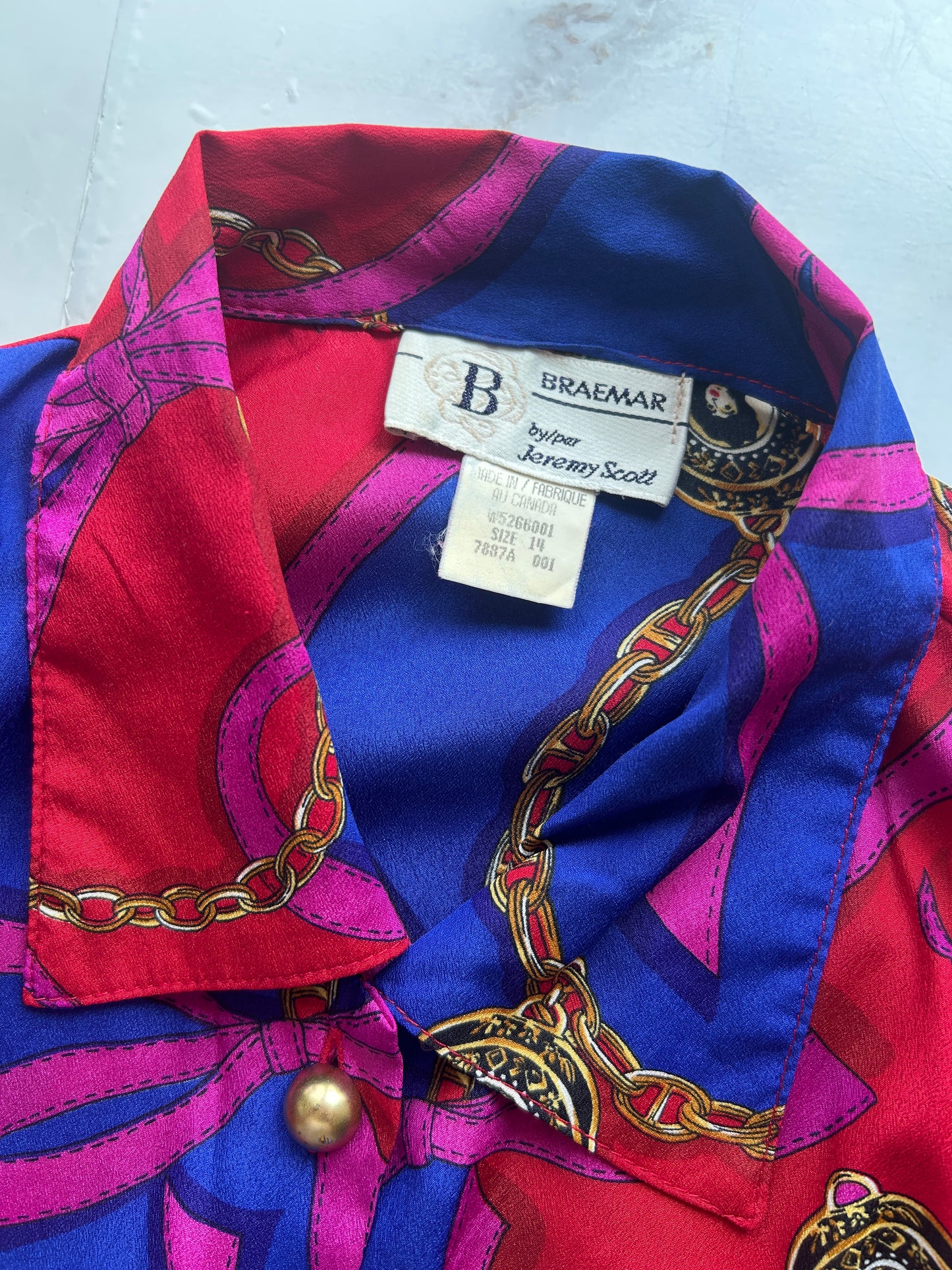 Vintage Braemar by Jeremy Scott Blouse Size L/XL #VIN11