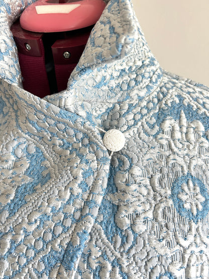 Trench with Vintage Brocade Coverlet Blankets Size 2X/3X #TRENCH1