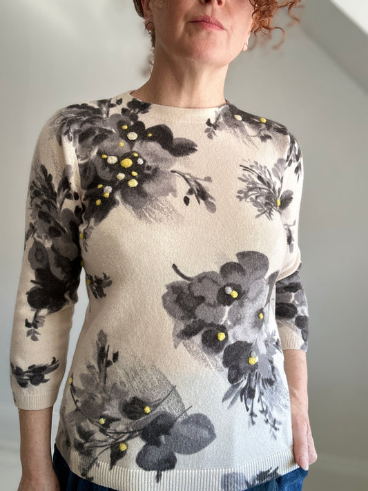 Needlefelted Confetti Cashmere Sweater S/M #CONCASSM1