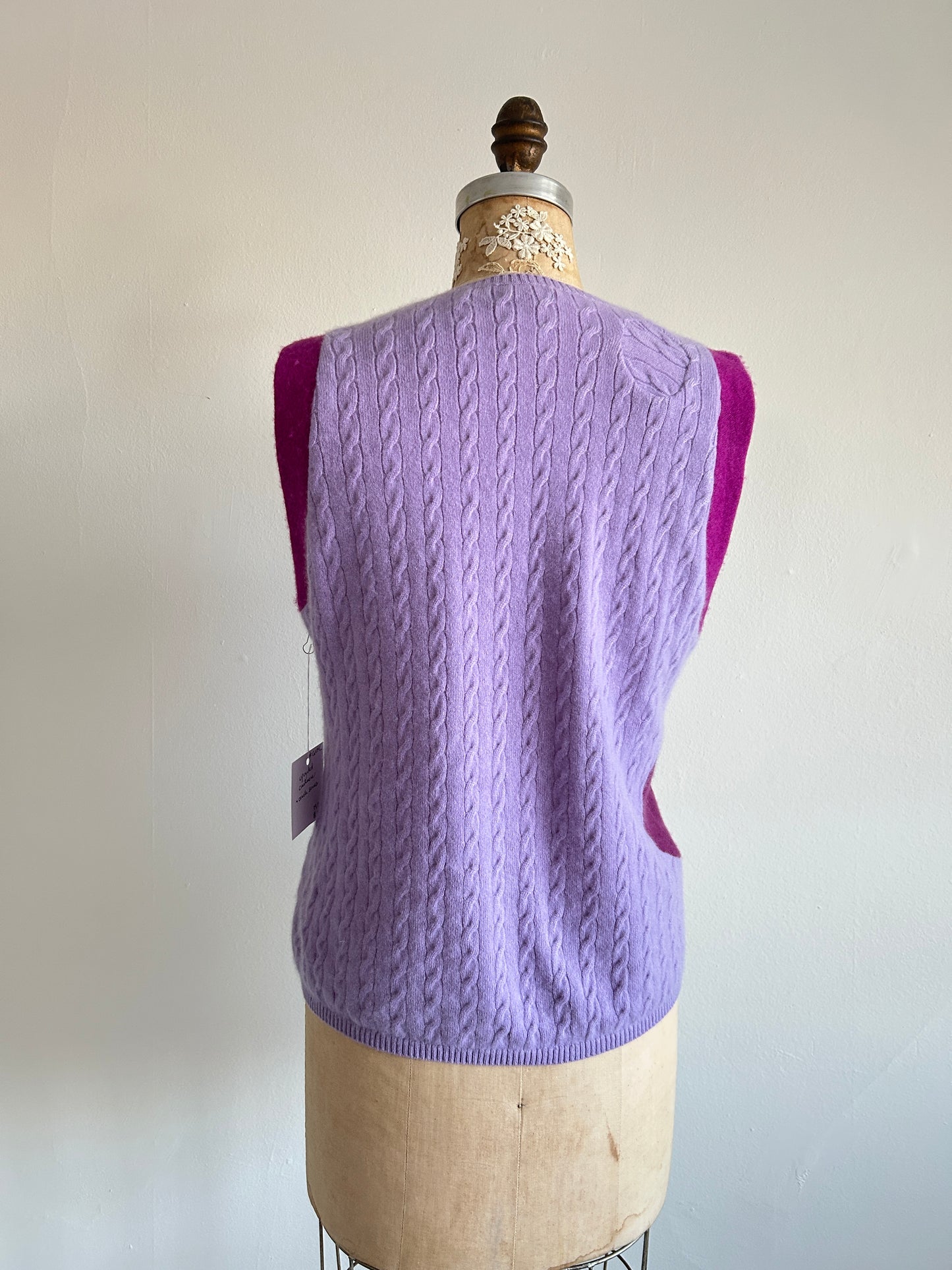 Abstract Art Patched Upcycled Cashmere Vest Size M/L #CAVML23