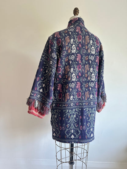 Billie Zip Up Jacket with Upcycled Throw Blankets Size XS/S #BILLJXSS