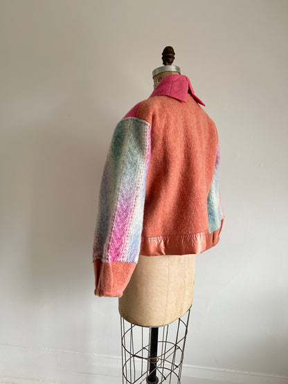 Vivianne Cropped Jacket with Upcycled Vintage Wool Size S/M #CVCWSM58