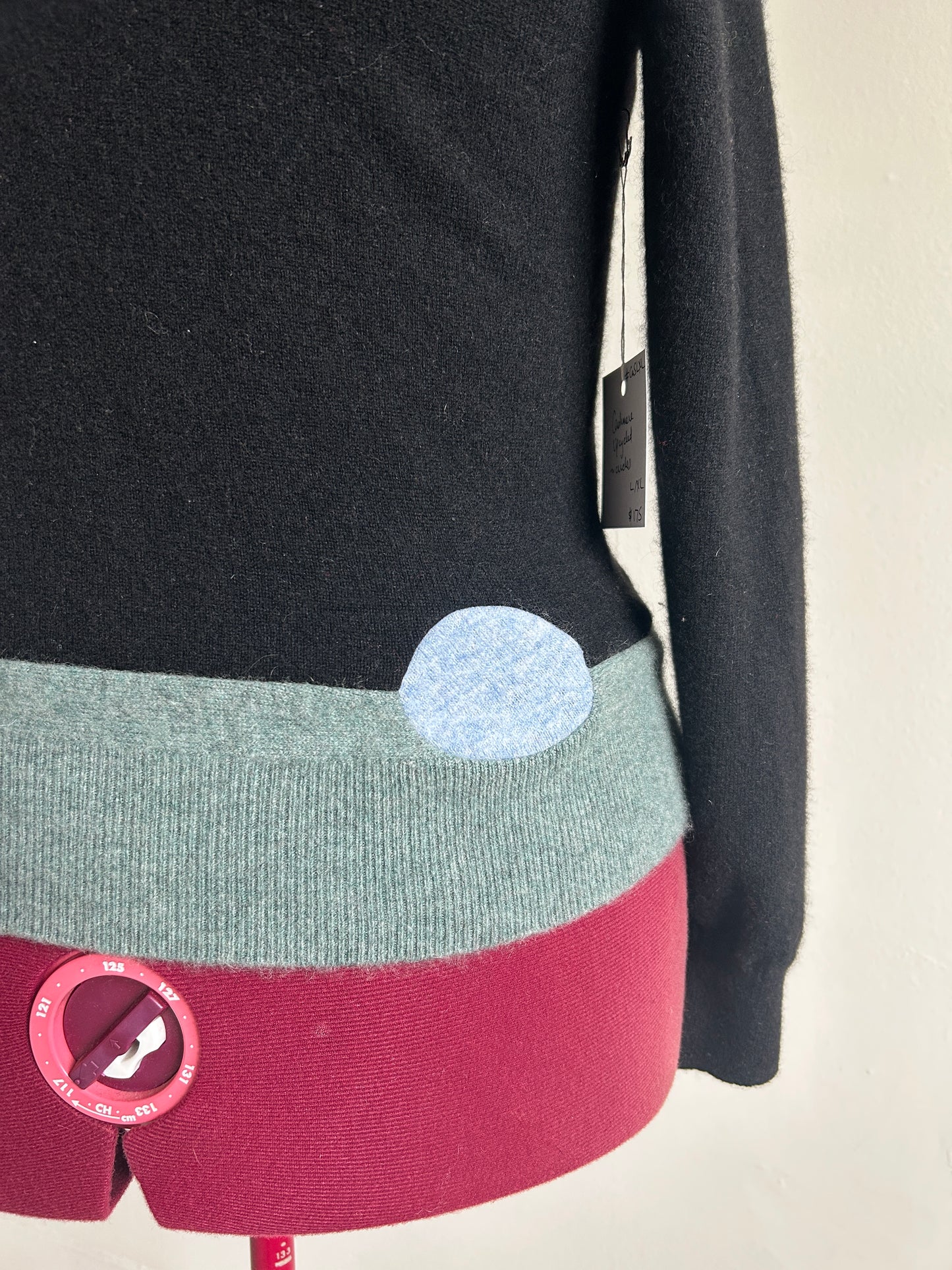 Abstract Art Patched Upcycled Cashmere Sweater L/XL #CASLXL30