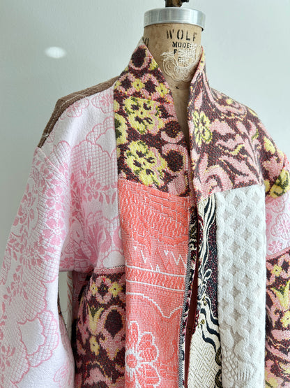 Vivianne Jacket with Upcycled Woven Throw Patchworked Size M/L #VIVT4