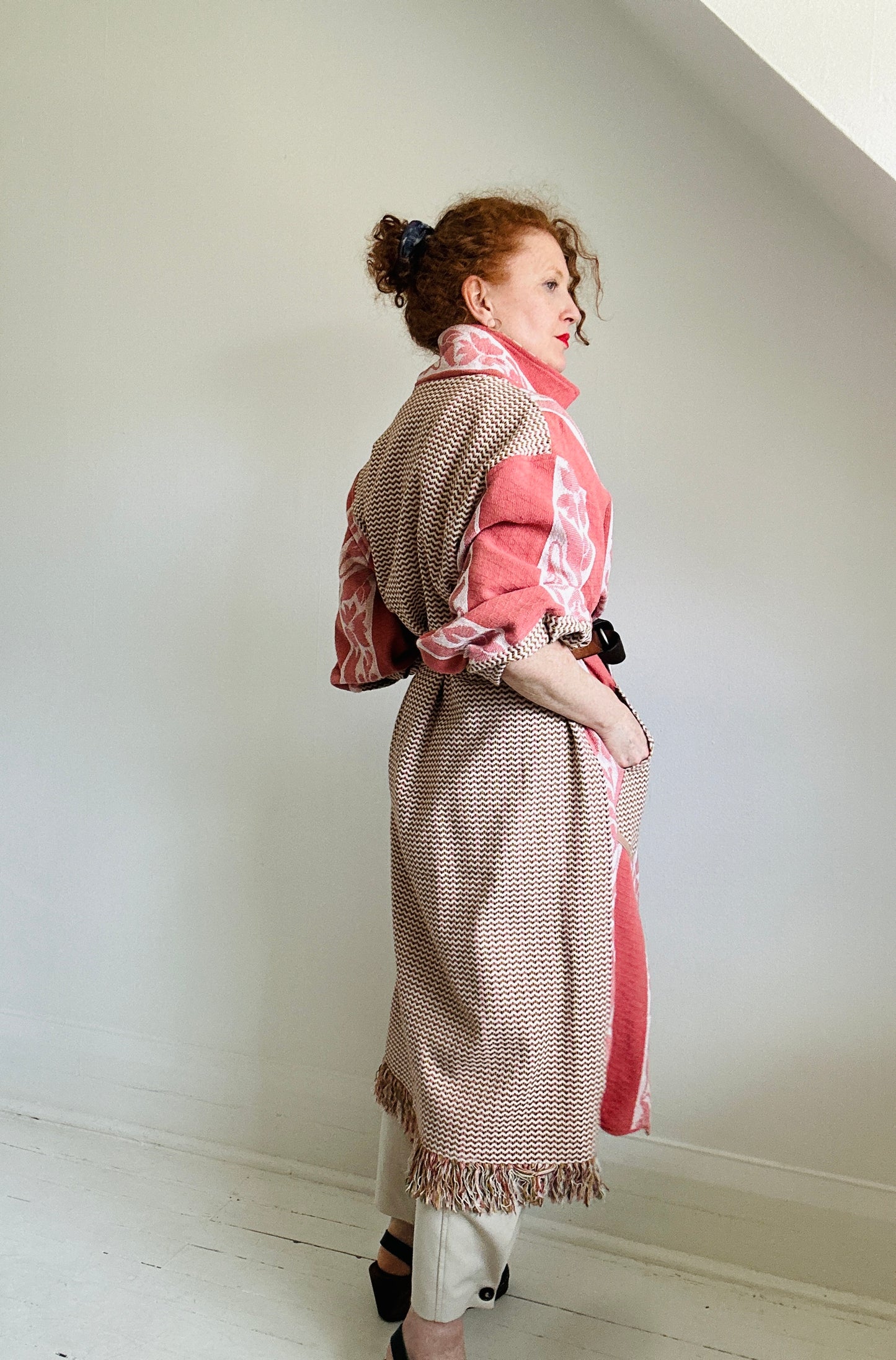 Trench with Vintage Lightweight Blankets Size 2X/3X #TRENCH23X100