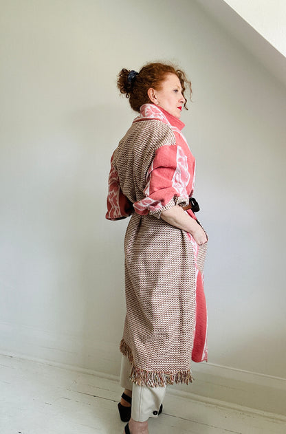 Trench with Vintage Lightweight Blankets Size 2X/3X #TRENCH23X100