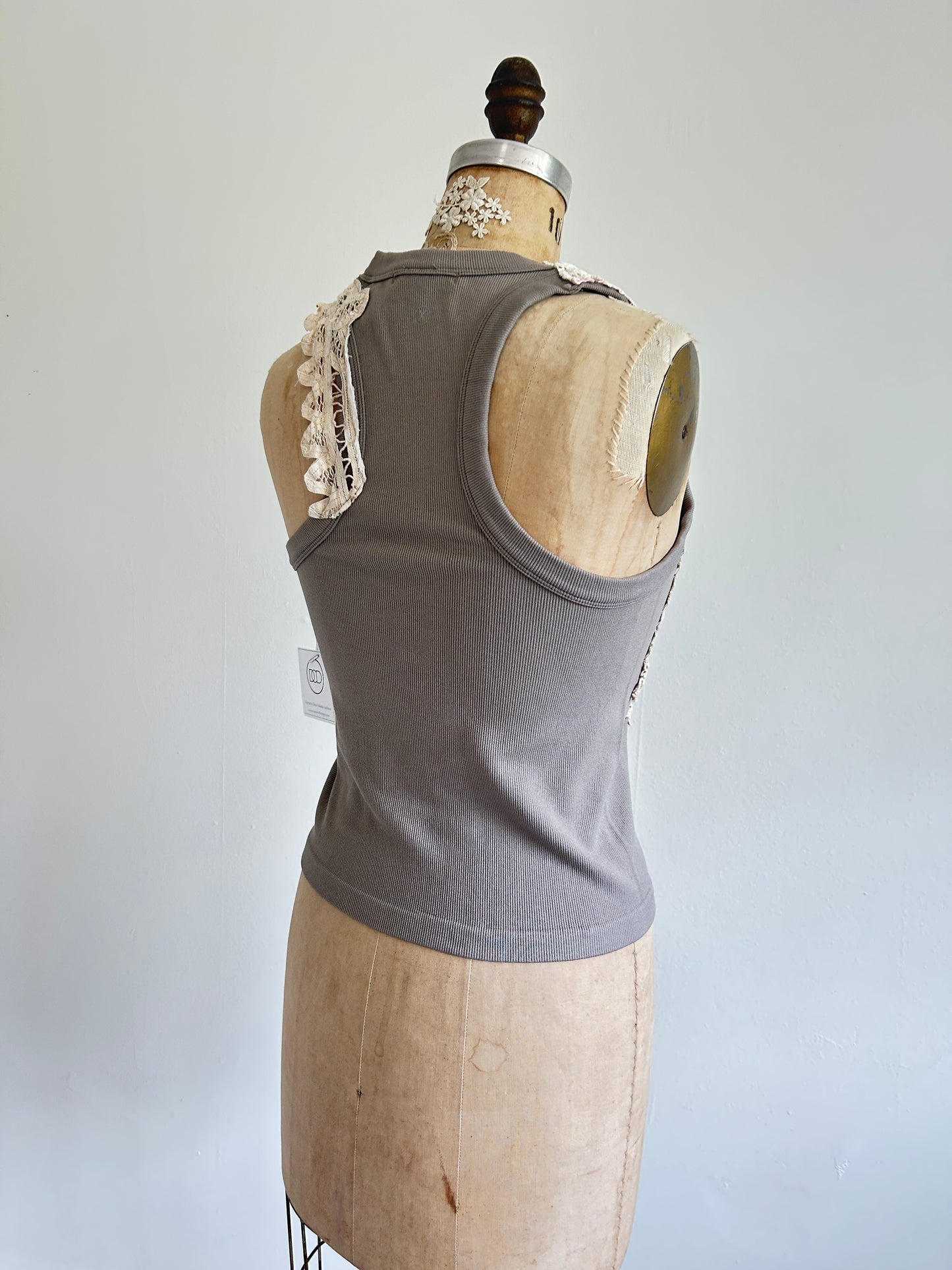 Upcycled Vintage Lace Tank  S/M #TANK2
