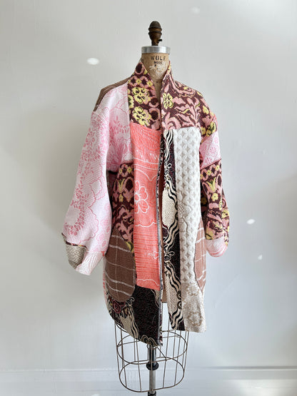 Vivianne Jacket with Upcycled Woven Throw Patchworked Size M/L #VIVT4