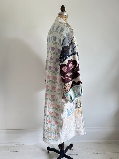 Vivianne Jacket with Upcycled Woven Throw Patchworked Size M/L #VIVT4