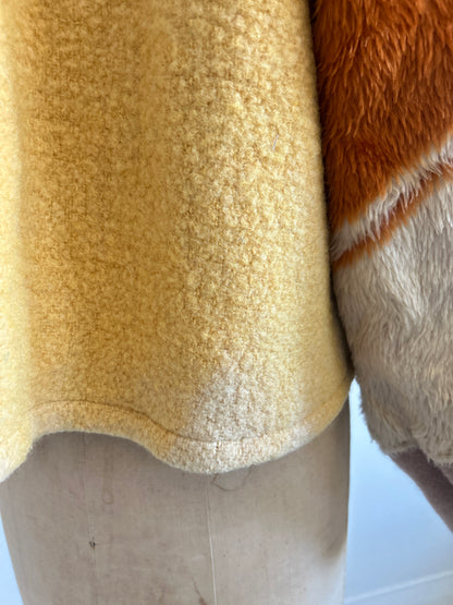 Vivianne Cropped Jacket with Upcycled Vintage Wool & Fleece Blankets Size M/L #CVCWML11