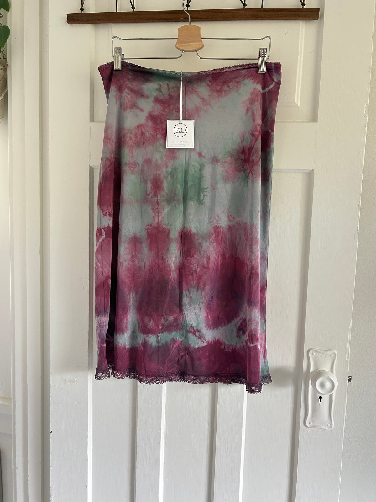 Hand Dyed Vintage Slip Skirt Size XL #VIN17
