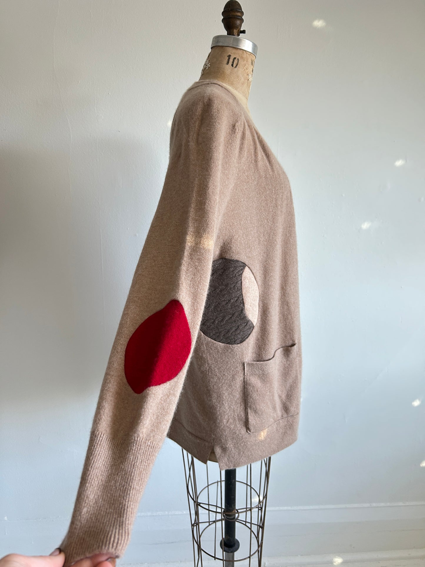 Abstract Art Patched Upcycled Cashmere Sweater M/L #CASML6