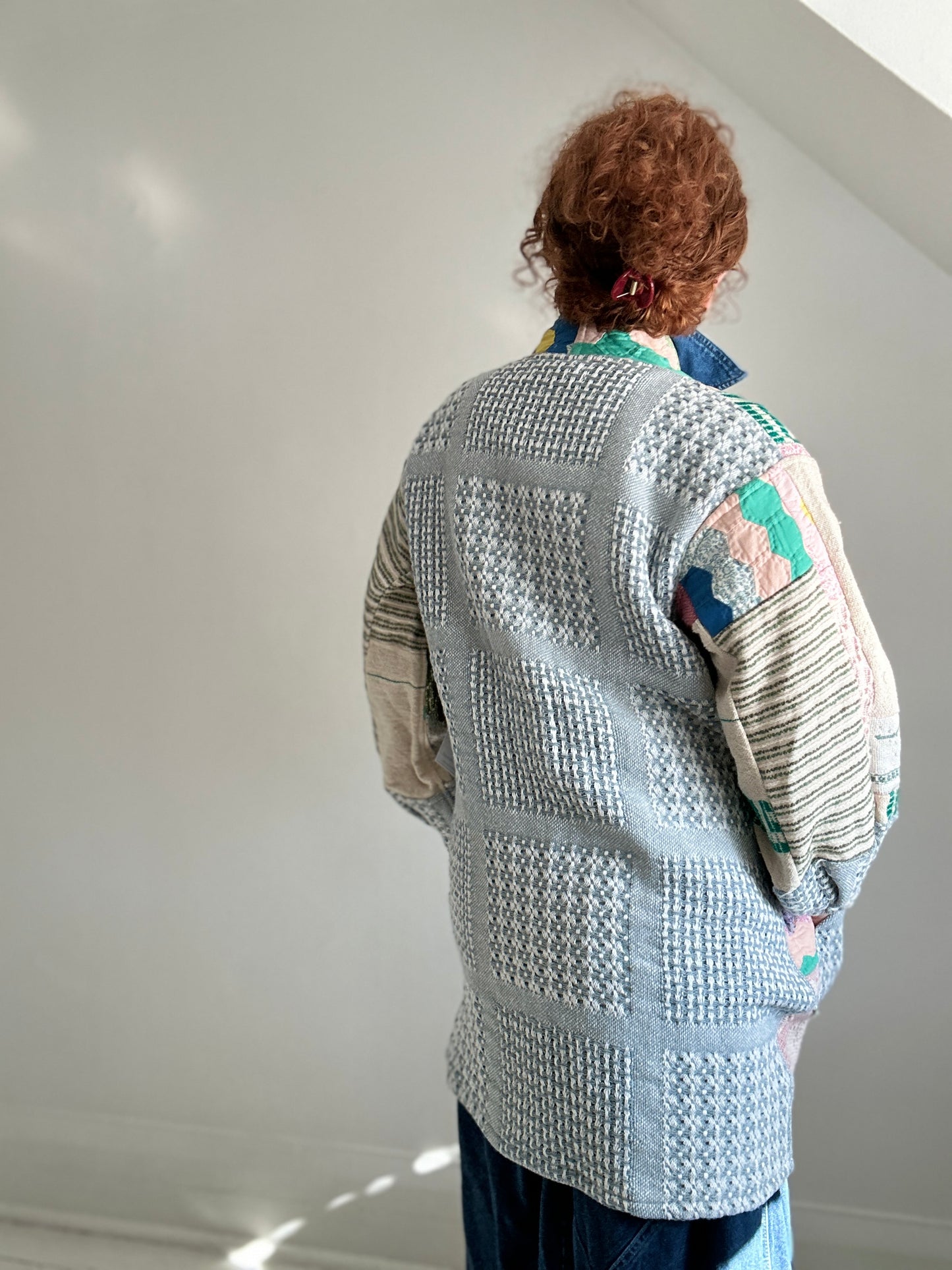 Vivianne Jacket with Upcycled Woven Throw Patchworked Size S/M #VIVT8