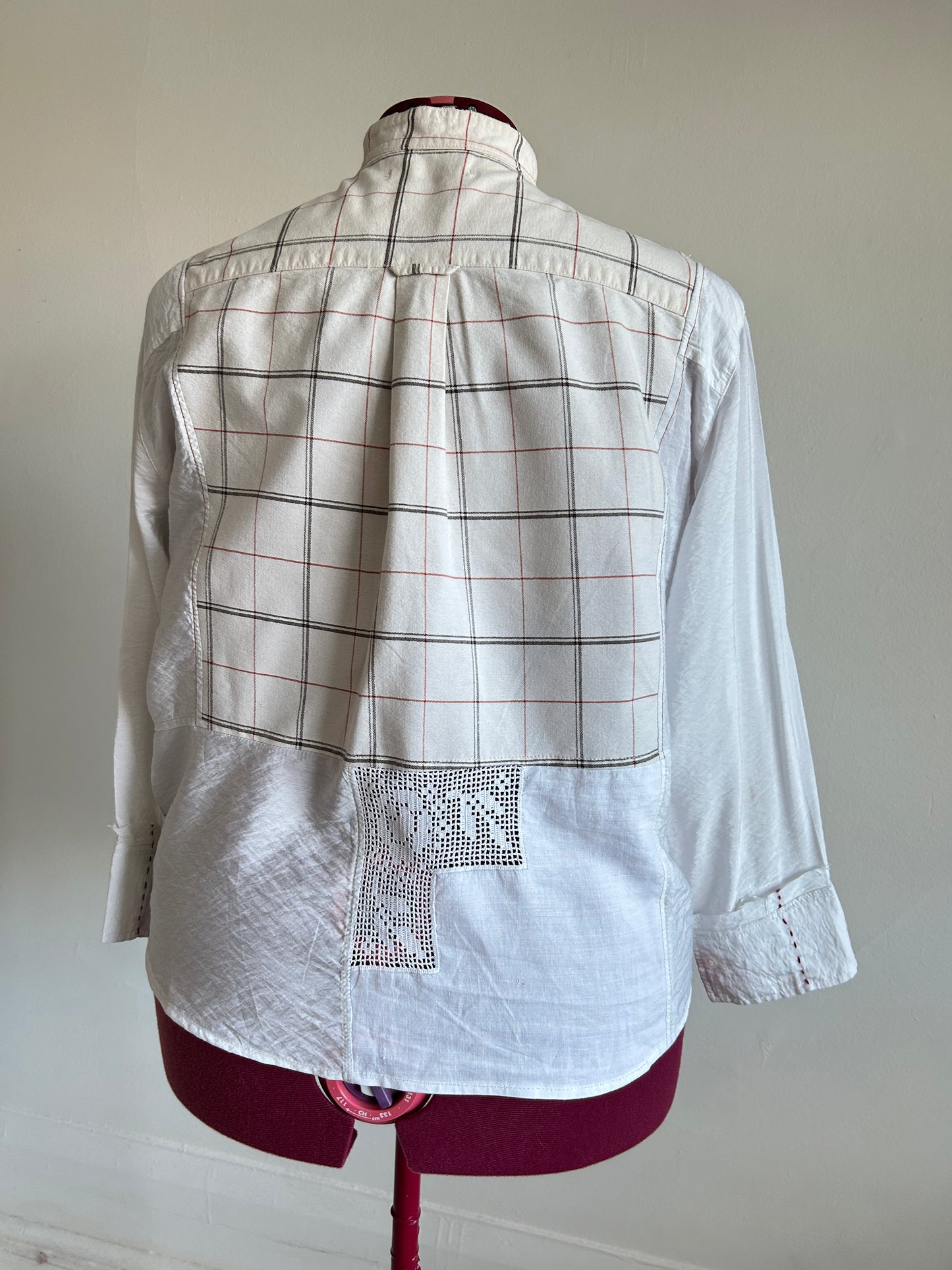 Reworked “Tuxedo Workwear” Buttondown Shirt with Handstitching 2X #TB23X8