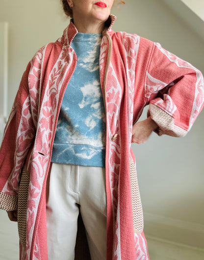 Trench with Vintage Lightweight Blankets Size 2X/3X #TRENCH23X100