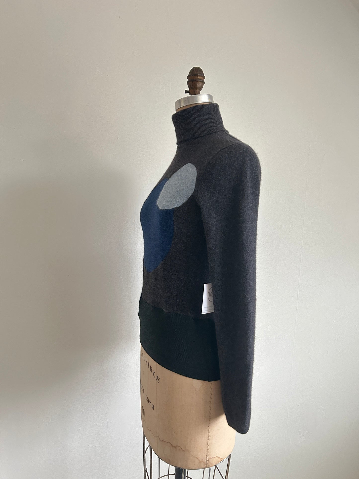 Abstract Art Patched Upcycled Cashmere & Silk Size XS/S #CASXSS34