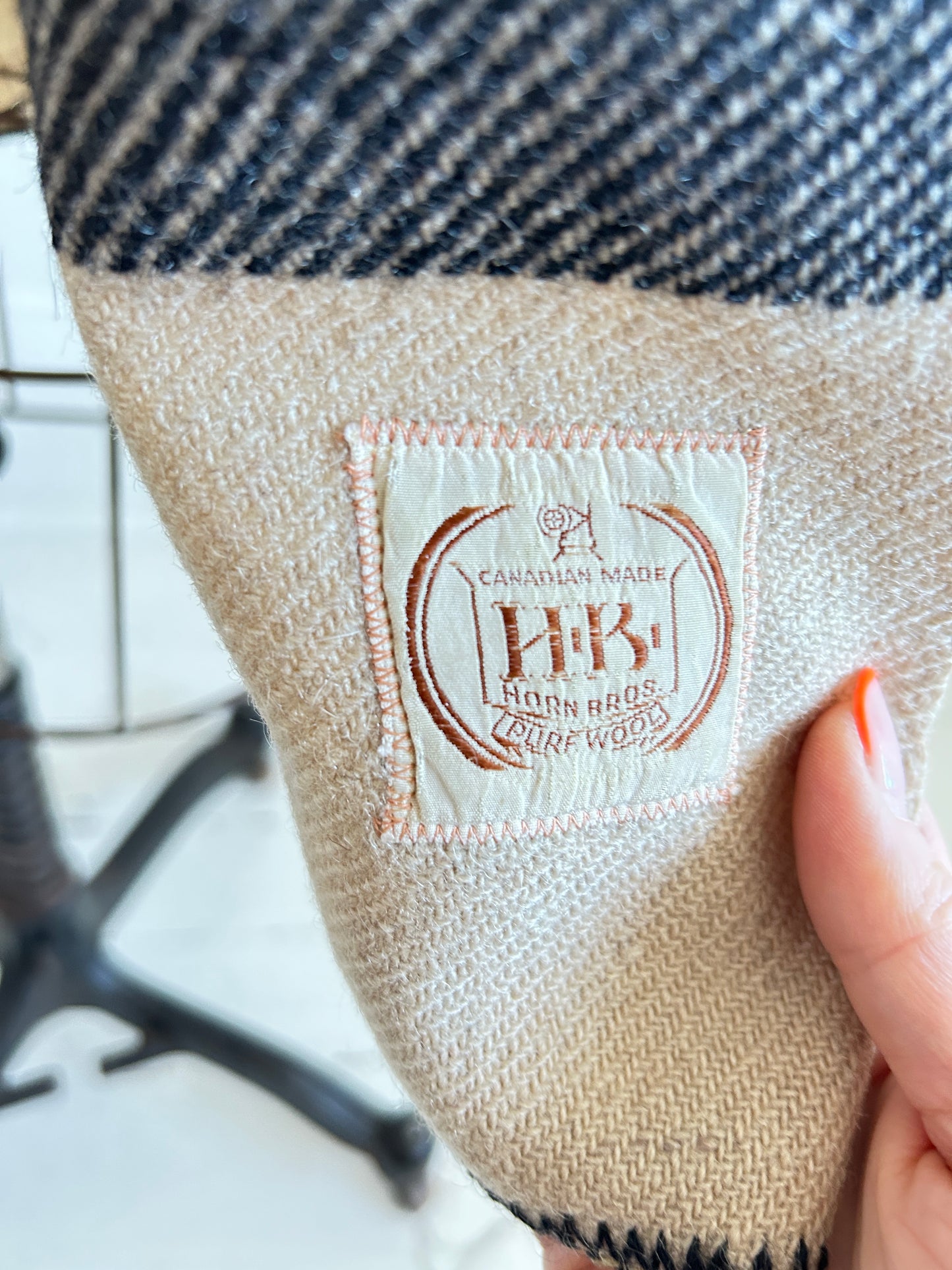 Vivianne Duster with Upcycled Horn Bros. Vintage Wool Blanket Size XS/S #CVDWXSS48