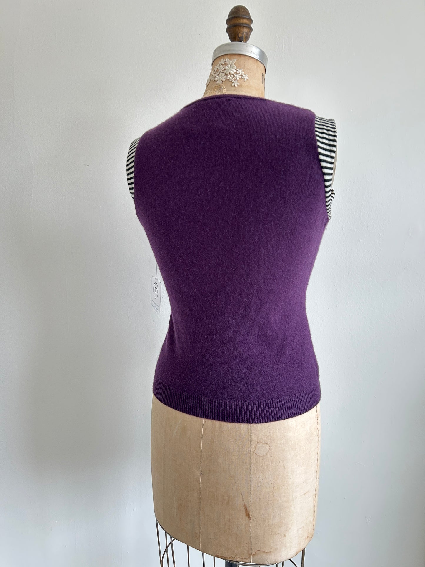 Abstract Art Patched Upcycled Cashmere Vest Size XS/S #ARTV13