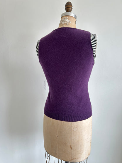 Abstract Art Patched Upcycled Cashmere Vest Size XS/S #ARTV13