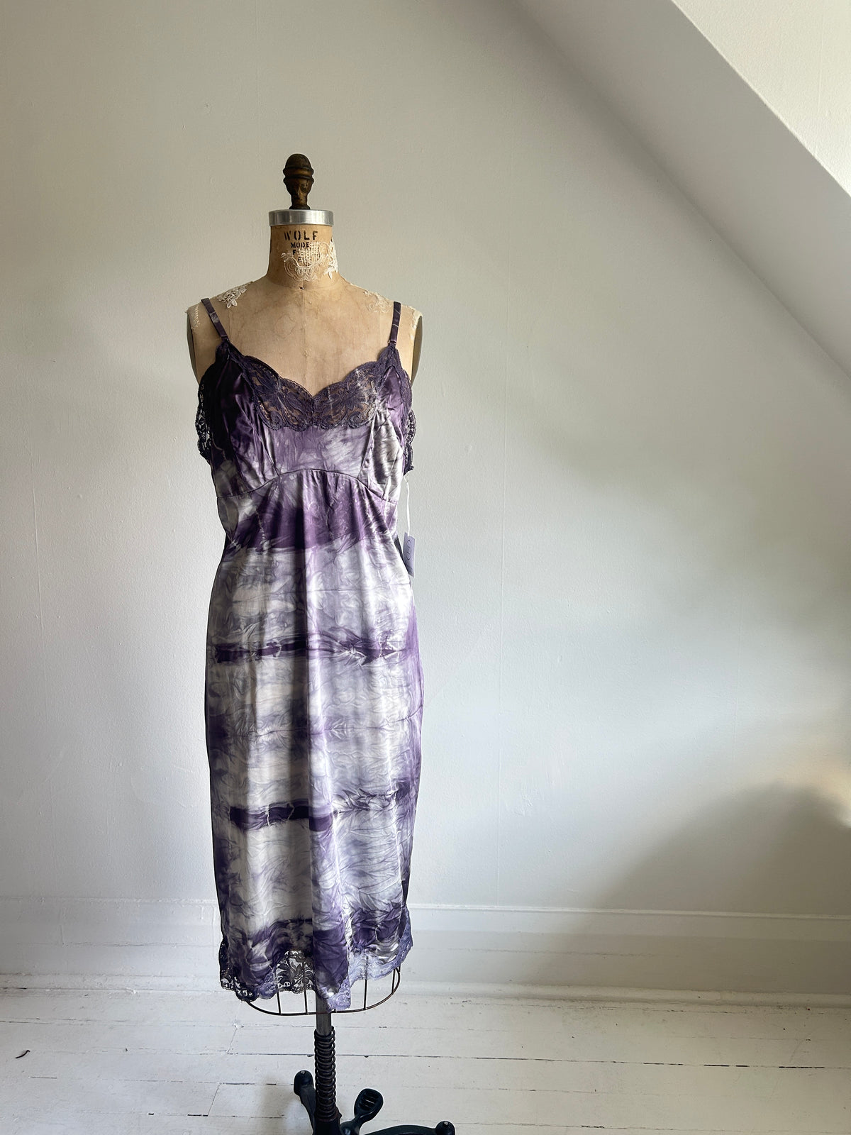 Hand Dyed Vintage Slip Dress Size XL #VIN8
