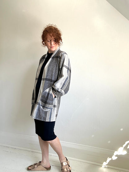 Vivianne Duster Jacket with Upcycled  Deadstock Lightweight Wool Size M/L #CVDWML105