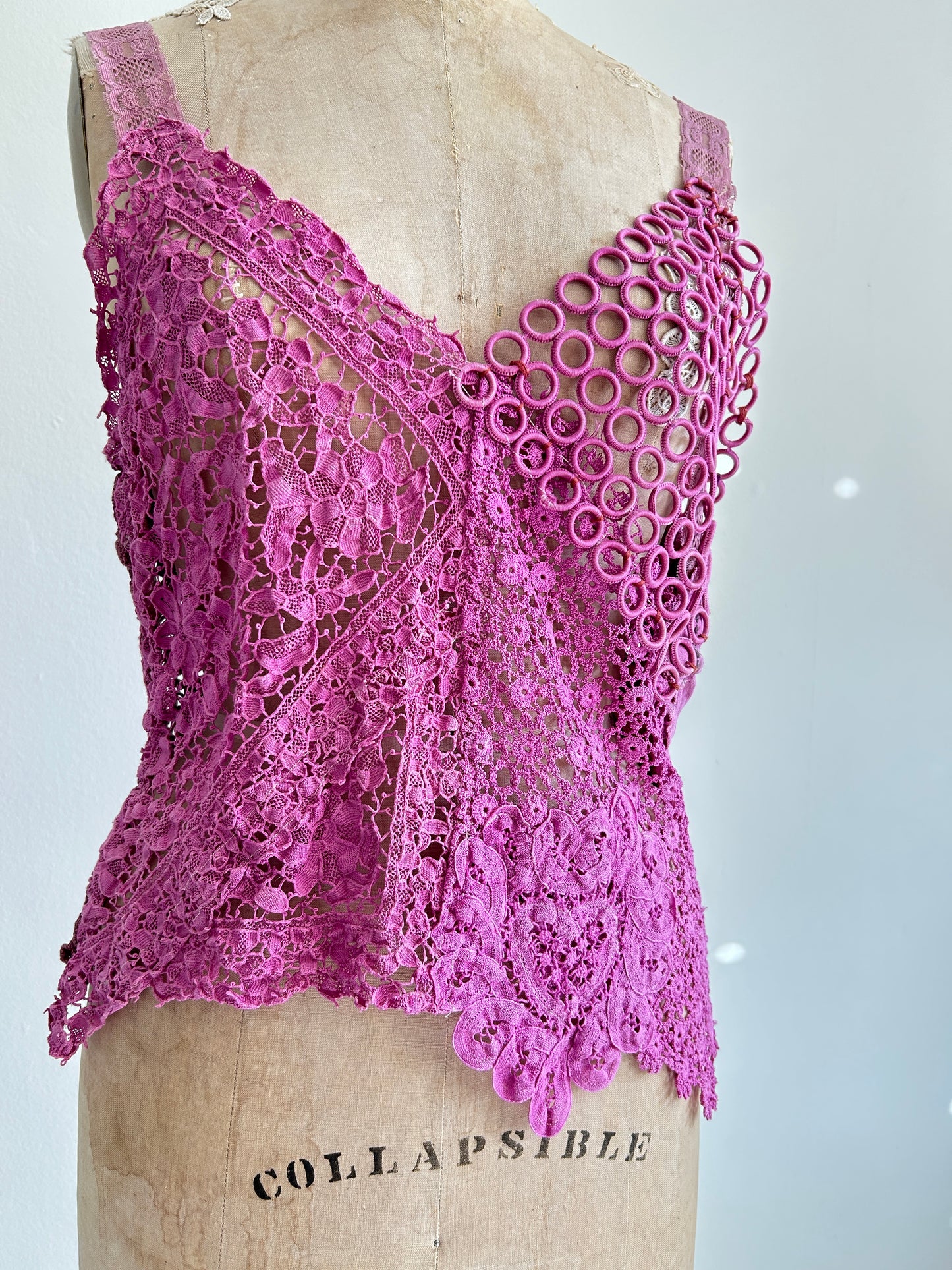 Mia Vintage Cotton Lace Dyed Cami Size M/L #MIA2