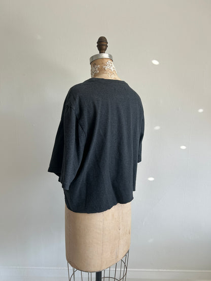 Reworked Preloved Cropped Tshirt - Woven Series Size XL/2X #TSHIRT19